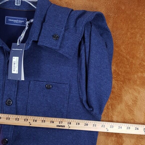 VINEYARD VINES Shirt Jacket Mens Medium Blue Button Up Stretch CALM WATER $198 - Picture 7 of 9